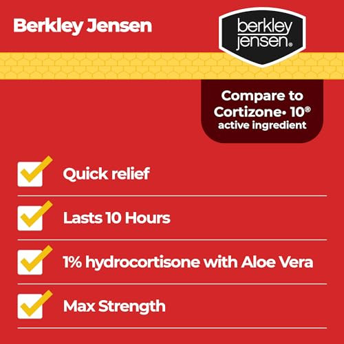 Berkley Jensen Maximum Strength Anti-Itch Cream (4 Oz.) With Calming Aloe Vera 1% Hydrocortisone Itch Relief For Eczema Psoriasis Bug Bites Poison Ivy Oak And Sumac 2 Oz. Tube (Pack Of 2)