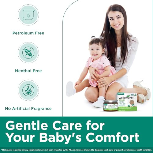 Wellements Organic Baby Chest & Foot Rub For 3 Months+ (1.8 Fl Oz) | Soothes & Comforts | Baby Congestion Relief* With Eucalyptus And Lavender | Free From Petroleum Menthol And Artificial Fragrance