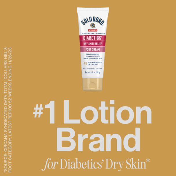 Gold Bond Diabetic Skin Relief Foot Cream 3.4 Oz