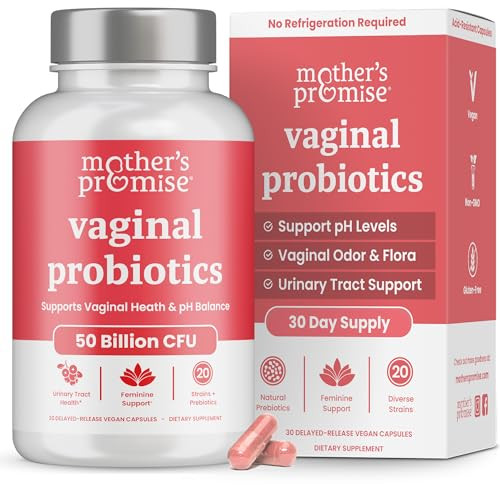 Mother'S Promise Vaginal Probiotics For Women Ph Balance | 50 Billion Cfu Womens Probiotic + Cranberry Pills For Vaginal Health Healthy Odor Yeast Urinary Tract | Vegan Women'S Probiotics And Prebiotics Supplement