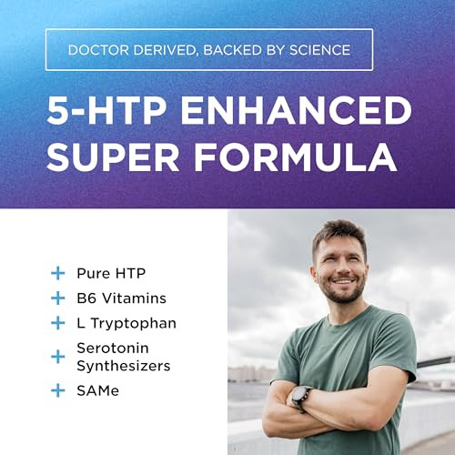 Dr. Emil Nutrition 200 Mg 5-Htp Plus With Sam-E For Mood Stress And Sleep - 5Htp Supplement With Vitamin B6-120 Vegan Capsules 60 Servings