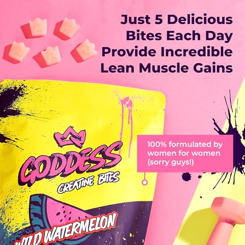 Primal Queen Goddess Creatine Gummies Low-Sugar Chewable Creatine For Women | Booty And Muscle Builder Faster Recovery Strength | High-Potency Wild Watermelon Flavor 150 Bites (5G Per Serving)