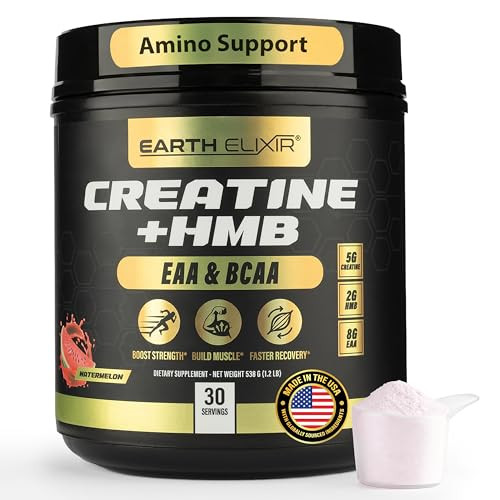 Earth Elixir Creatine Hmb Supplements For Men And Women W/Essential Amino Acids | Eaa & Bcaa Powder Mix | Creatine Monohydrate Powder And Hmb | Eaas & Bcaas | Made In Usa & 3Rd Party Tested