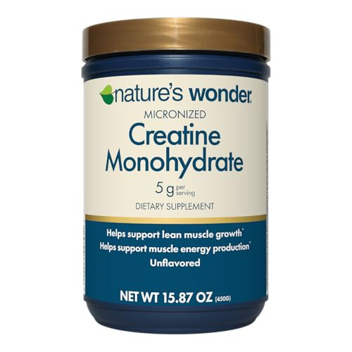 Nature'S Wonder Micronized Creatine Monohydrate Powder 5G Muscle Health Muscle Energy Production No Lactose 5G Of Micronized Creatine Powder Per Serving 450G 90 Servings