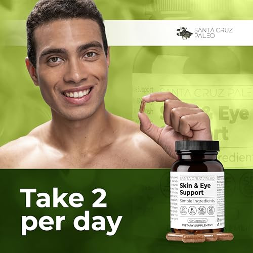 Santa Cruz Paleo Skin & Eye Capsules Simple Daily Formula For Skin Appearance & Eye Routine Clean Ingredients Gluten Free Keto & Paleo Friendly 60 Capsules