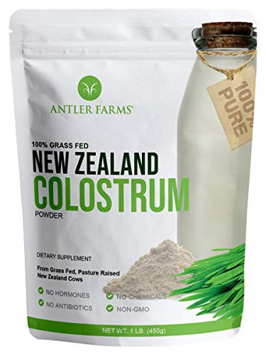 Antler Farms 100% Pure New Zealand Colostrum 30 Servings 1 Lb - Grass Fed Pasture Raised Clean Sourced Cold Processed Undiluted High Igg Content