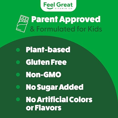 The Feel Great Vitamin Company Feel Great Usda Organic Super Greens Powder For Kids - Cocao Chocolate | Fruit & Veggie Supplement | Superfood Powder With Probiotics & Digestive Enzymes For Digestive Health 60 Days Supply