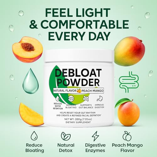 Neonomicon Debloat Powder For Supports Digestive Comfort & Bloating Relief Digestive Enzymes For Women & Men Rich In Vitamin C Dandelion Root Horsetail Extract Non Gmo Peach Mango 200G / 7.05Oz