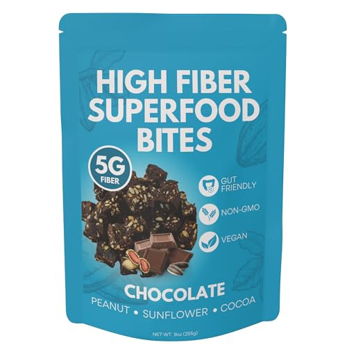 Kidney Restore High Fiber Superfood Bites 5G Clean Fiber Snacks For Adults Peanut Cocoa Date Flavor High Fiber Foods No Added Sugar Vegan Fiber Snack Supports Digestion Regularity Gut Health Snack 30 Count