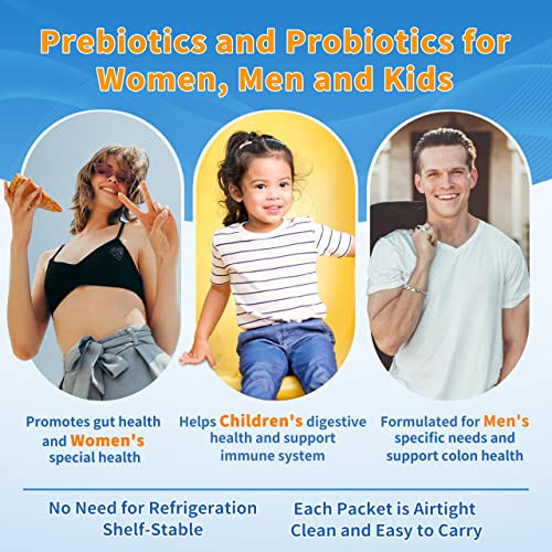 Zebora Probiotics For Women Men And Kids Prebiotics And Probiotics Powder For Digestive And Immune Gut Health - Support Healthy-Respiratory-System Gluten Free And Non Gmo 30 Packets