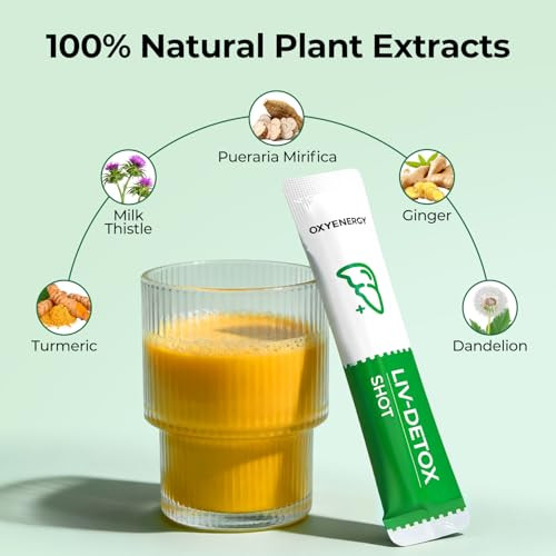 Oxyenergy Liver Cleanse Detox & Repair Organic Milk Thistle Extract Liver Detox Supplement With Turmeric Ginger Dandelion Support Liver Health & Digestion Vegetarian Gluten-Free 30 Packs