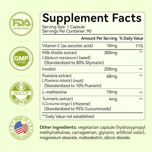 Oxyenergy Liver Cleanse Detox & Repair Supplement With 80% Milk Thistle Turmeric Inositol & Pueraria Support Liver Health Non-Gmo Gluten-Free 90 Vegetarian Capsules Made In Usa