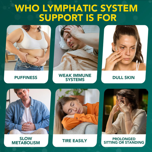 Bucaoagu Lymphatic Drainage Supplements - 21-In-1 Organic Immune & Lymph System Support For Women & Men - Echinacea Elderberry Dandelion Rosehip Bromelain Calendula Turmeric Glutathione 90 Capsules