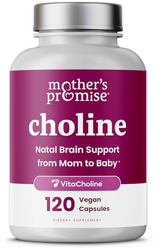 Mother'S Promise Prenatal Choline Supplements 550Mg | 120 Capsules | Supports Baby S Brain Development & Cognitive Function During Pregnancy & Nursing | Ultra Pure Natal Vitacholine Vegan Choline Bitartrate For Women