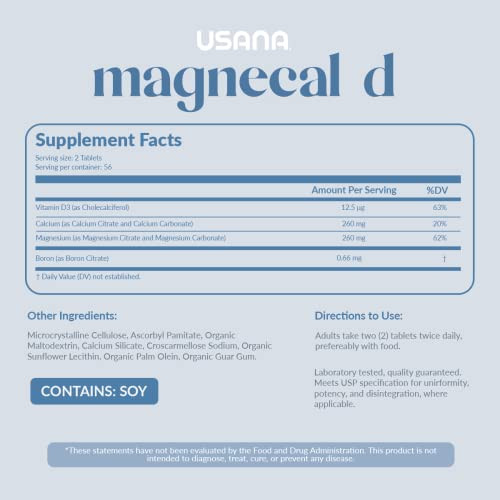 Usana Magnecal D - Balanced Ratio Of Magnesium And Calcium Fortified With Vitamin D - 112 Tablets 28 Day Supply