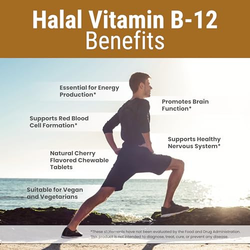 Zaytun Halal Vitamin B12 1000Mcg Promotes Energy Production Metabolism And Healthy Nervous System - Vegetarians And Vegans Formula - Dairy-Free - 4 Months Supply - Made In Usa