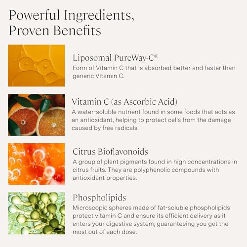 Stonehenge Health Dynamic Liposomal Vitamin C 1500Mg - 90 Capsules - Advanced Formula - Phospholipids Sourced From Non-Gmo Sunflower Supports Healthy Immune System Collagen Synthesis & Brain Health