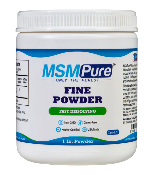KALA HEALTH MSMPure Fast Dissolving Fine MSM Powder Crystals – US-Made MSM for Joint Health Skin Appearance and Hair & Nail Support – 1 lb Organic Sulfur
