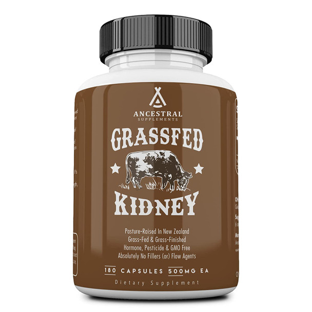 Ancestral Supplements Kidney (High in Selenium, B12, DAO)  Supports Kidney, Urinary, Histamine Health (180 Capsules)
