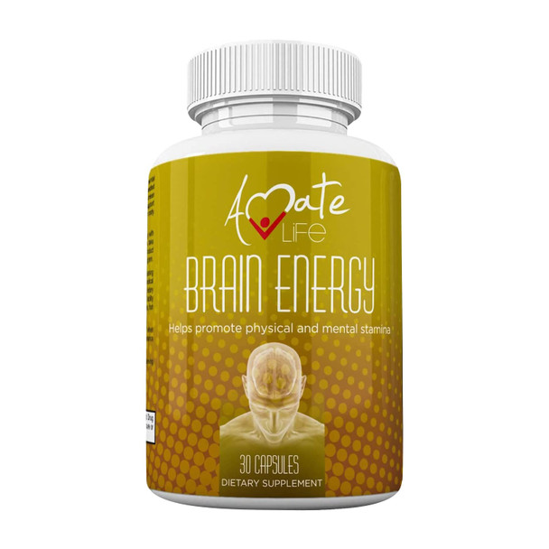 Brain Supplement With Vitamin B12 Enhance Focus, Concentration, Mental Energy No Crash Orjitters B Complex Rodhiola Rosea Caffeine Ginseng Maca For Women & Men 30 Capsules By Amate Life