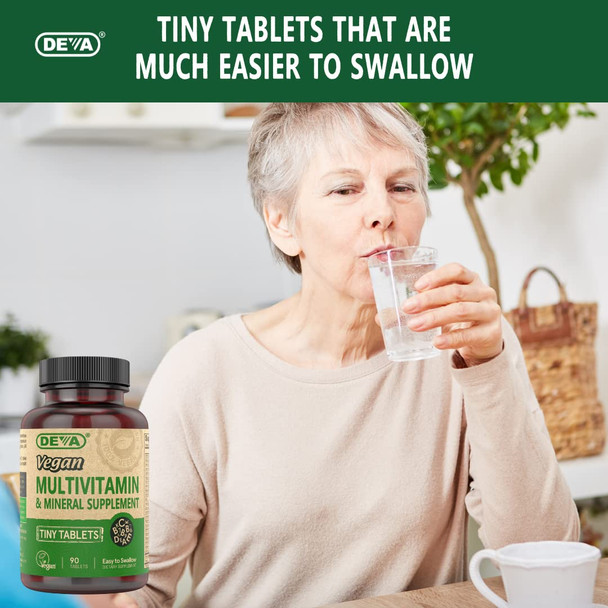 Deva Vegan Multivitamin, Mineral Supplement, Tiny Tablets, 90 Ct (2 Pack)