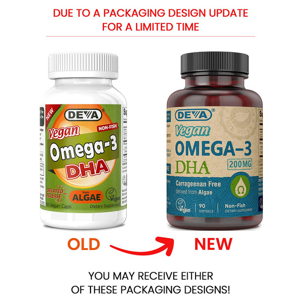 Deva Vegan Omega-3 Dha - 90 Vegan Softgels (Pack of 2)