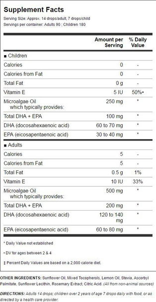 Vegan Liquid DHA-EPA lemon 2 oz