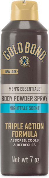 Gold Bond Ultimate Men's Essentials Body Powder Spray, Nightfall Scent 7 oz