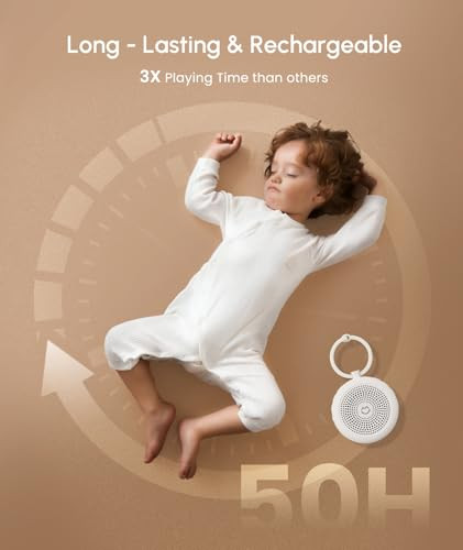 Tcnoll Portable White Noise Machine For Sleeping, 29 Soothing Non-Looping Sounds For Adults & Kids, 50H Babies Sleeping Sounds Machine, Timer, Memory Function, Traveling, For Relax-2026 Updated Version