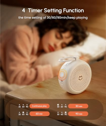 Tcnoll Portable White Noise Machine For Sleeping, 29 Soothing Non-Looping Sounds For Adults & Kids, 50H Babies Sleeping Sounds Machine, Timer, Memory Function, Traveling, For Relax-2026 Updated Version