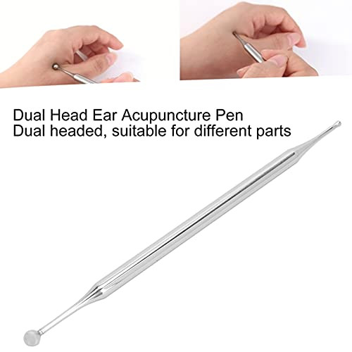 Tomotato Ear Massage Tool, Dual Head Stainless Steel Acupressure Probe Pen For Headache Tension Relief With Portable Design For Travel Office Use