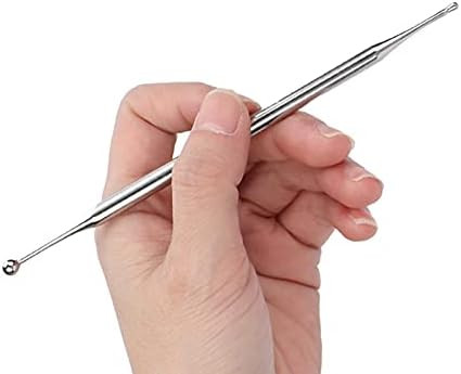 Tomotato Ear Massage Tool, Dual Head Stainless Steel Acupressure Probe Pen For Headache Tension Relief With Portable Design For Travel Office Use