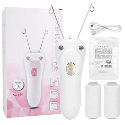 Yuyte Ladies Hair Remover Electric Women'S Beauty Epilator, Cordless Electric Threading Hair Removal For Women, Rechargeable Face Hair Remover Cotton Thread Epilator(Gold)