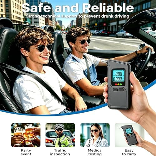 Zbhb Breathalyzer, Upgraded Model With Lcd Digital Display, High Accuracy, With The Ability To View Historical Data, High-Precision Personal Breathalyzer Designed For Parties, Comes With 20 Mouthpieces