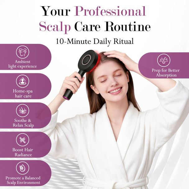 Caelgrata 3-In-1 Rechargeable Scalp Massager Hair Growth Oil Applicator, Gentle Scratching & Kneading, Ipx7 Waterproof, Electric Head Massage Tool For Home Spa, Portable Scalp Brush For All Hair Types