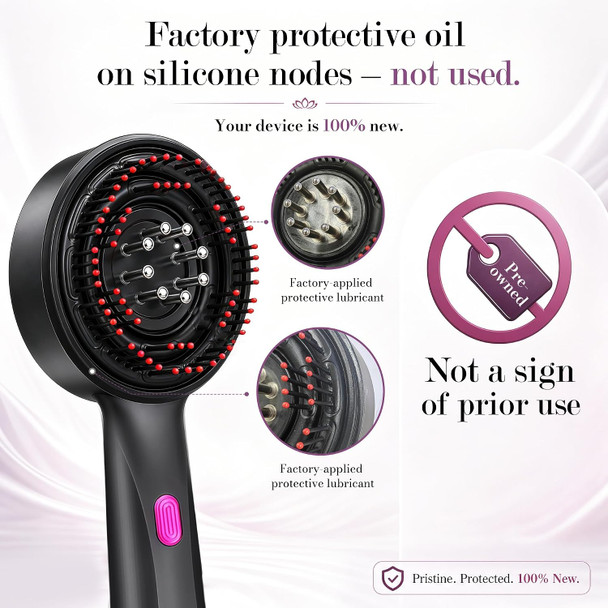Caelgrata 3-In-1 Rechargeable Scalp Massager Hair Growth Oil Applicator, Gentle Scratching & Kneading, Ipx7 Waterproof, Electric Head Massage Tool For Home Spa, Portable Scalp Brush For All Hair Types