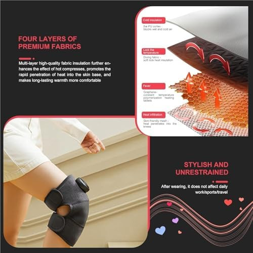 Xllent 3-In-1 Heated Knee Massager With Vibration For Pain Relief, Cordless Electric Knee Brace For Arthritis And Joint Stiffness, Portable Massager For Knee Shoulder Elbow, s For Seniors