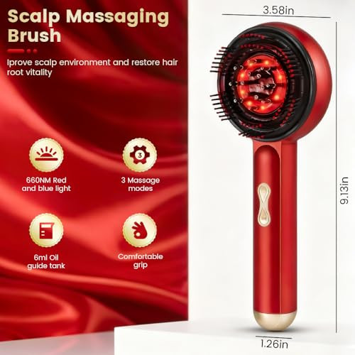 Dexmary 3-In-1 Scalp Massager For Hair Growth, Electric Hair Oil Applicator With Ems & Scalp Brush For Deep Cleansing, Rechargeable Head Massager For Scalp Care And Relaxation At Home
