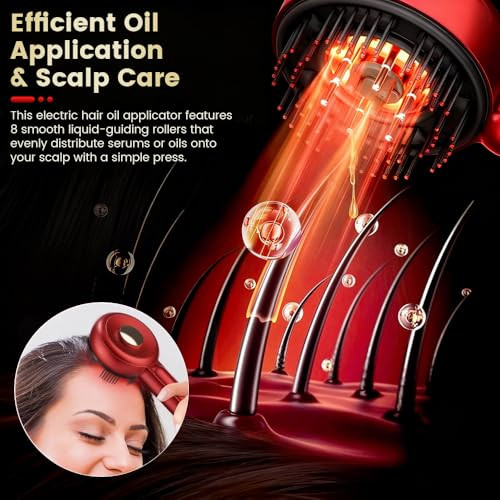 Dexmary 3-In-1 Scalp Massager For Hair Growth, Electric Hair Oil Applicator With Ems & Scalp Brush For Deep Cleansing, Rechargeable Head Massager For Scalp Care And Relaxation At Home
