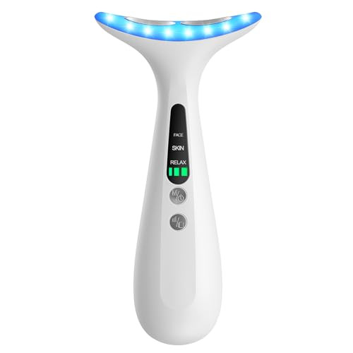 Azmavo Facial And Neck Massager For Face, Neck - Skin Lifting & Firming - Wrinkle & Dark Circle Reducer - At Home Skin Care Face Sculpting Tool And Neck Massager-Milky White