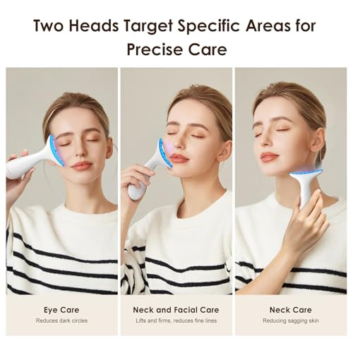 Azmavo Facial And Neck Massager For Face, Neck - Skin Lifting & Firming - Wrinkle & Dark Circle Reducer - At Home Skin Care Face Sculpting Tool And Neck Massager-Milky White