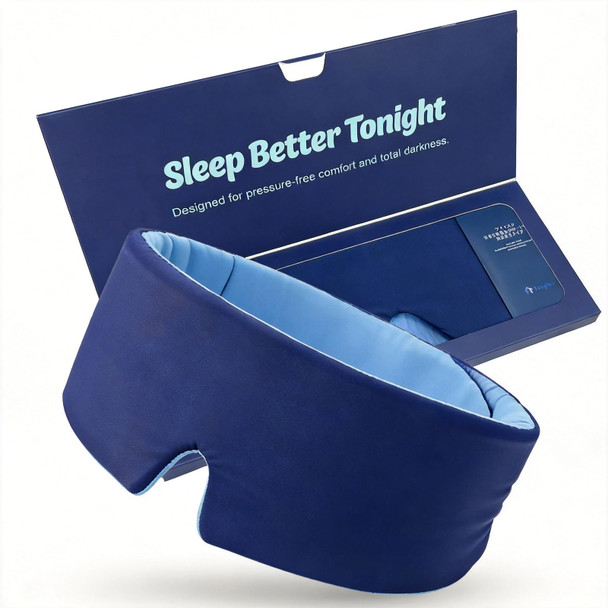 Tongtuo Sleep Mask For Men & Women Blackout Eye Mask For Sleeping Hypoallergenic Ultra-Lightweight Full Coverage Blindfold With Quiet Adjustable Strap Reversible & Cooling For Airplane Travel