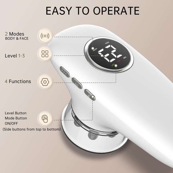 Cenxigo 4 In 1 Body Sculpting Machine-Lymphatic Drainage Massager With 4 Adjustable Functions:Heating,Cupping,Red Light & Massage For Belly, Waist, Arms, Legs And Face