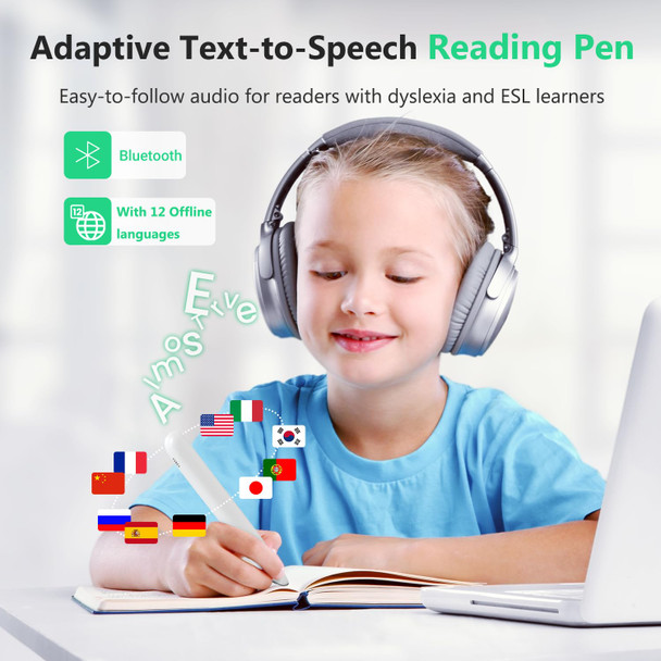 Svantto 4-In-1 Translator Pen & Reading Pen For Dyslexia Readers Students And Language Learners Ocr Translation (102 Languages) Text-To-Speech Reading Smart Notes Voice Recorder-No Monthly Fee