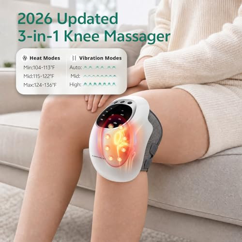 Comforlay Knee Massager For Relief 2026 Updated Edition 'Cordless Heated Knee Massager With Heating 'Vibration Modes Infrared Waves Led Screen & Adjustable Straps Ideal For Men Women