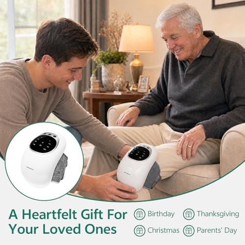 Comforlay Knee Massager For Relief 2026 Updated Edition 'Cordless Heated Knee Massager With Heating 'Vibration Modes Infrared Waves Led Screen & Adjustable Straps Ideal For Men Women