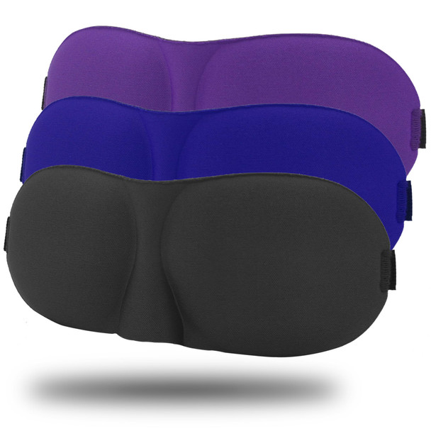 Xqigi Sleep Mask , 100% Block Out Light, 3D Eye Masks For Sleeping, Night Blindfold For Men Women, Back And Side Sleeper, Ultralight Travel Eye Cover Multi-Colored Pack Of 3
