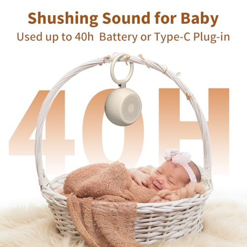 Colournoise Portable Travel Sound Machine White Noise Machine 40H Battery Brown Noise Machine 30 Soothing Sounds & Hushing Sound For Baby 4 Timers Memory Function 32 Adjustable Volume For Kids Adults Home Office