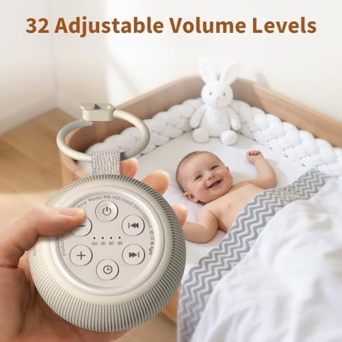 Colournoise Portable Travel Sound Machine White Noise Machine 40H Battery Brown Noise Machine 30 Soothing Sounds & Hushing Sound For Baby 4 Timers Memory Function 32 Adjustable Volume For Kids Adults Home Office