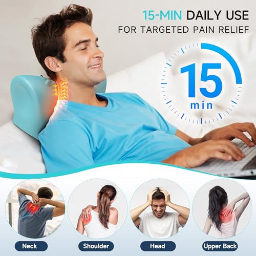 Snawowo Neck Massager With Heat 3 In 1 Portable Massager With Cervical Traction &Comfortable Stretching ' adjustable Intensity For Neck & Shoulder Relaxation At Home Office